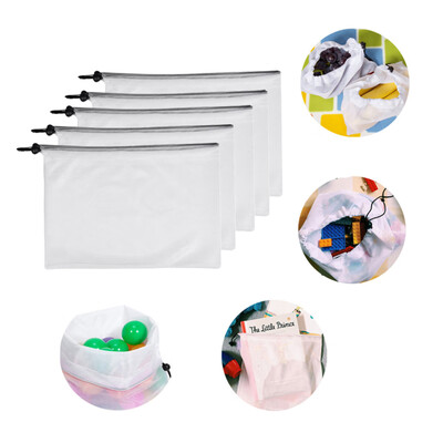 

Toponeto 5pcs Reusable Produce Bags Washable Bags Shopping Vegetable Fruit Toys Storage