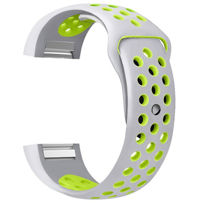 

〖Follure〗Fashion Double Color Sports Silicone Bracelet Strap Band For Fitbit Charge 2 BK