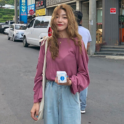 

Basic Simple Solid Color Tee Shirt Women T Shirts Long Sleeve O-Neck T Shirt Loose Fit Pullover Casual Basic T-Shirts Tops