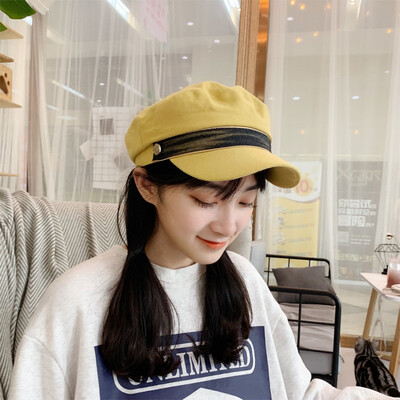 

Beret autumn thin Korean version of 100 navy hat art octagonal hat British network celebrity hat duck tongue hat woman tide