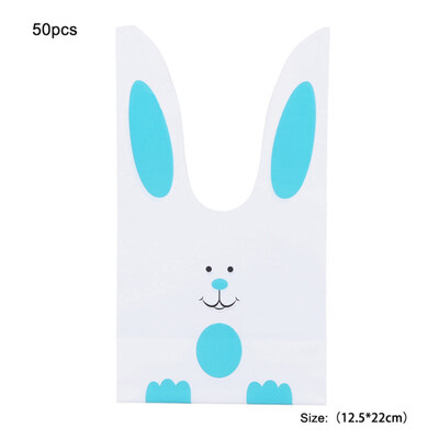 

50Pcs Cartoon Rabbit Christmas Halloween Candies Biscuits Storage Bag Container