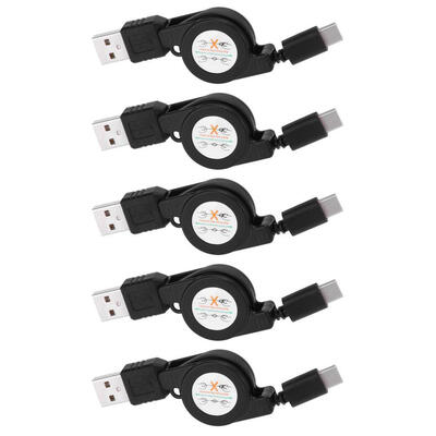 

5pcs USB Type-C USB31 Retractable Cable Data Sync Charger Charging Cable