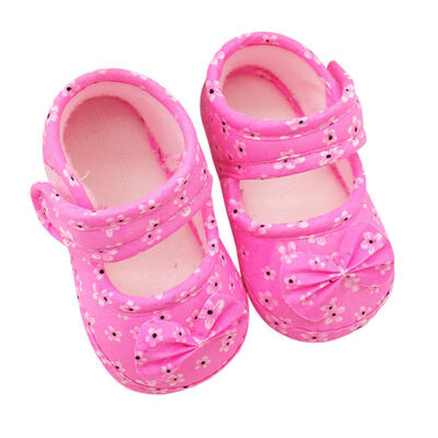 

New Baby Shoes Soft Soled Bowknot Crib Shoes Foral Shoes 11 12 13 cm