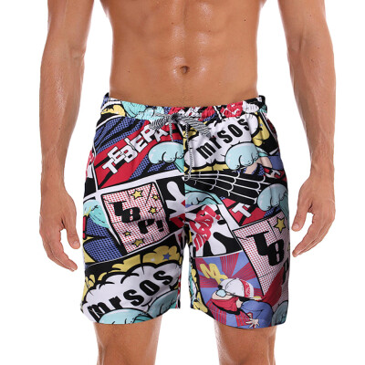 

Tailored Men Spring Summer Print Trunks Quick Dry Beach Surfing Running Short Pant