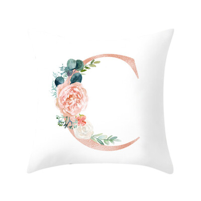 

Siaonvr Letter Pillow Alphabet Cushion Cover for Sofa Home Decoration Flower Pillowcase