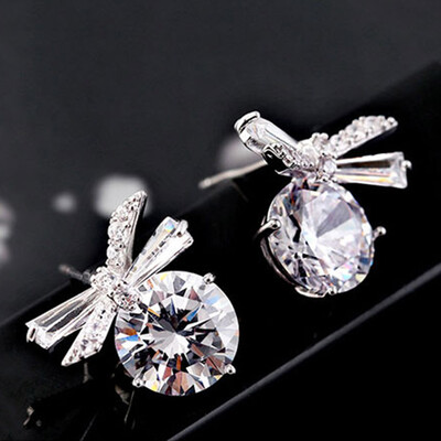 

Zircon Wild Bow Sweet Luxurious Earrings Earrings Selling Temperament Modern Female