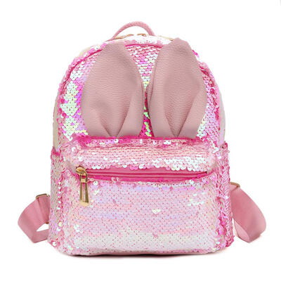 

Cute Rabbit Ear Sequins Small Backpacks Women Travel Shoulder School Bags