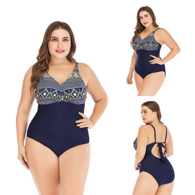 

Plus Size Sexy Women One-piece Swimwear Printing Bikini Set High Waist Bathing Suit Swimsuit