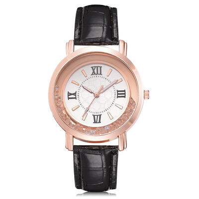 

GAIETY Rhinestone Quartz Watches Women Leather Strap Analog Wristwatch