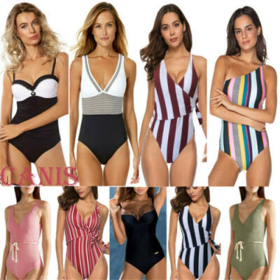 

2019 Women Floral One Piece Swimsuit Push-up Padded Bikini Swimwear Bathing Suit