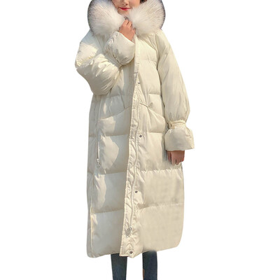

Toponeto Women Outerwear Fur Hooded Button Coat Long Solid Jackets Pocket Coats