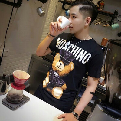 

Women Round Neck Tshirt Cartoon Print Short Sleeve T-Shirt Couple Cotton Blend T Shirts Casual Tee Tops