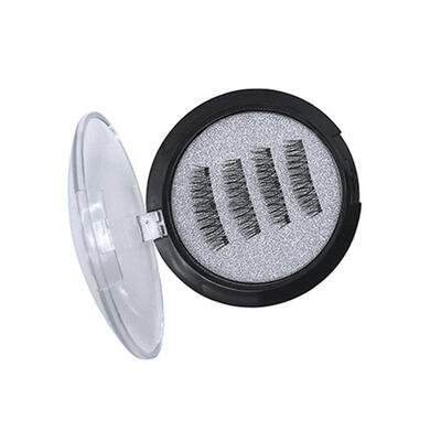 

HUAPAN 1pair 3D Magnetic Fiber Fake Eyelashes Handmade Magnet False Eyelash