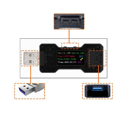 

FNB18 USB Tester DC Digital Voltmeter Amp Current Voltage Meter Amp Voltmeter Detector Power Bank Charger Indicator