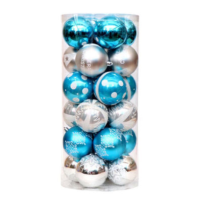 

24 Pcs Christmas Ball Shine Ball Painted Ball Package Christmas Ornament Christmas Tree Decoration Balls