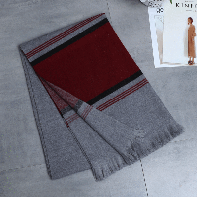 

Korean version of the new autumn&winter womens dual-use striped cashmere scarf wild warm plus long shawl student section scarf