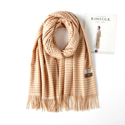 

Autumn&winter new Japanese small plaid scarf simple unisex cashmere shawl thick warm scarf