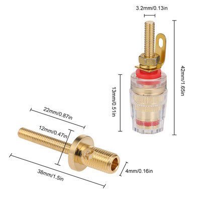 

4mm Banana Plug Gold Plated Speaker Terminal Long Plug Binding Column Low Frequency Amplifier Connector