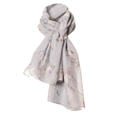 

Gobestart Horse Print Scarf Fashion Farm Animal Lady Wrap Neck Shawl Soft Stole Hot