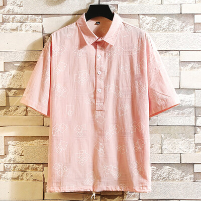 

Toponeto Mens Summer New Casual Pure Collar Short Sleeve Fashion Comfortable Blouse Top