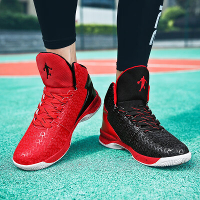 

Basketball shoes male flying woven mesh high-top fashion sports boots non-slip shoes