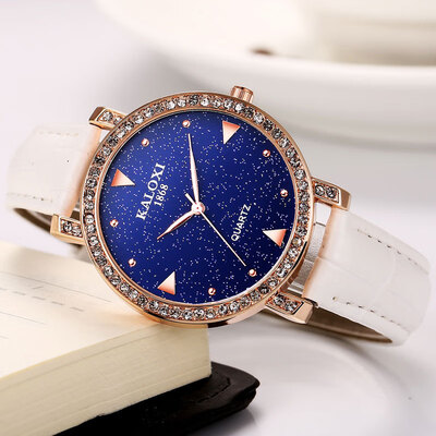 

Caroline star-studded leather strap waterproof simple female student watch