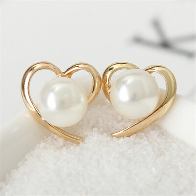 

EK931 Fashion Vintage Leaf Feather Wing Flower Crystal Pearl Triangle Coin Heart Bowknot Stud Earrings For Women Jewelry Gift
