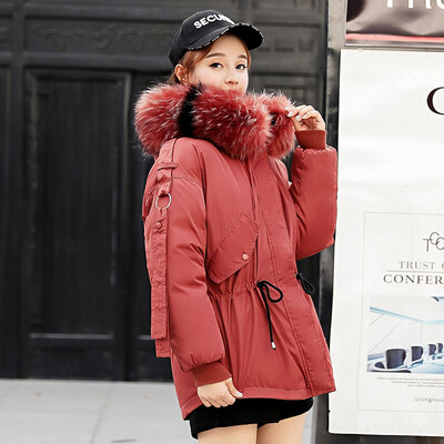 

Toponeto Fashion Outerwear Long Sleeve Hooded Jackets Cotton-padded Pockets Bandage Coats