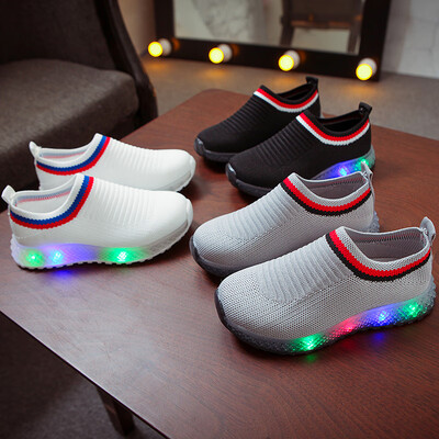 

Baby Boys Breathable Anti-Slip LED Design Sneakers Soft Soled Walking Shoes First Walkers Kids Sport Shoes