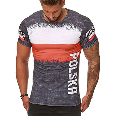 

Toponeto Summer Round Neck Short-sleeved 3D Printing T-shirt Trend World Cup Printing