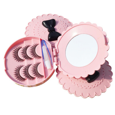 

3Pair Pure Hand Thread False Eyelashes Messy Natural Thick Fake Eyelashes 3D Makeup Tools Eyelashes with Glue Tweezers
