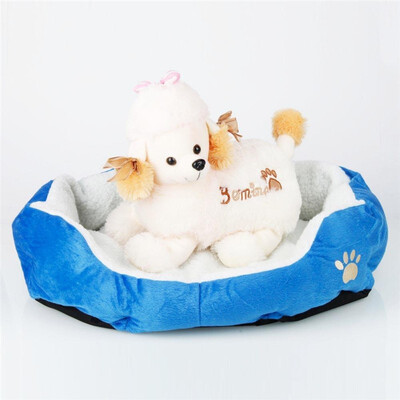

Ktaxon Pet Dog Puppy Cat Soft Fleece Cozy Warm Nest Bed House Cotton Mat Blue Size