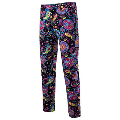 

Gobestart Mens Slim Vintage Ethnic Style Straight Cylinder Pants Business Trousers