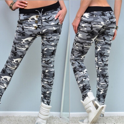 

Tailored Women Camouflage Tight Fitting Elastic Force Pencil Pants