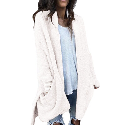 

Toponeto Womens Ladies Warm Artificial Pocket Wool Coat Jacket Lapel Winter Outerwear