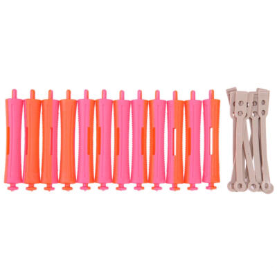 

12pcs Perm Bar Set Rubber Band Hair Curler Hairdressing ToolRandom Color