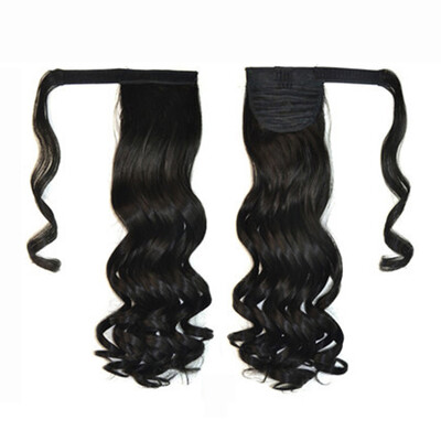 

Gobestart Real New Clip In Human Hair Extension Curly Pony Tail Wrap Around Ponytail