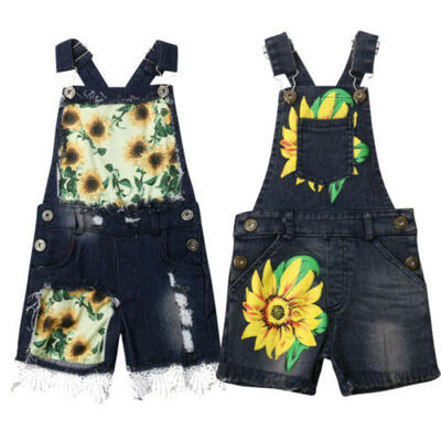 

Toddler Baby Girls Summer Clothes Floral Romper Jumpsuit Bib Short Pants Outfit