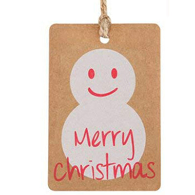 

100 Pcs Christmas Hat Kraft Paper Gift Tags Scallop Label Luggage Blank