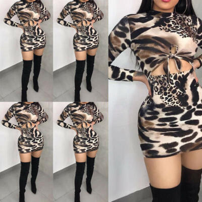 

Womens Bandage Bodycon Long Sleeve Evening Party Cocktail Club Short Mini Dress