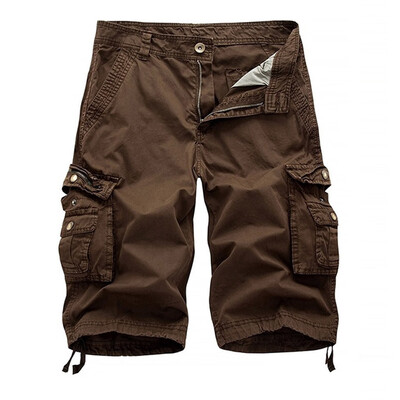

Gobestart Mens Casual Pure Color Outdoors Pocket Beach Work Trouser Cargo Shorts Pant