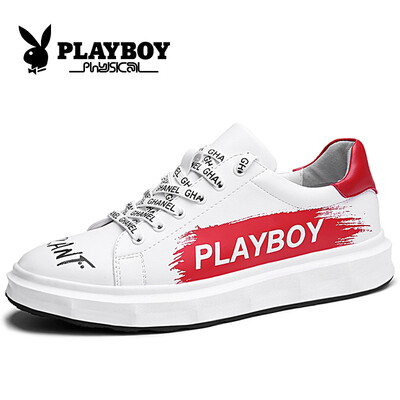 

Playboy PLAYBOY mens Korean version of the wild wild casual shoes low to help CX39493 white red 43