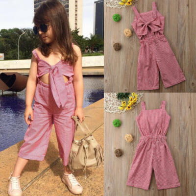 

Toddler Kids Baby Girls Summer Strap Romper Jumpsuit Harem Pants Outfits Clothes