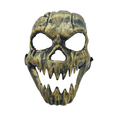 

B Halloween Metal Plastic Skull Mask Gold Silver High Quality Full Face Skull Mask Party Supplies Horror Props