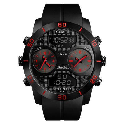 

SKMEI Multifunction Waterproof Three Time Zone Mens Watch Student Electronic Watches