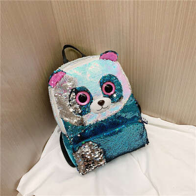 

Panda sequins animal schoolbags cartoon girls cute kindergartens baby backpacks childrens shoulder bags 1-3-5 year tide