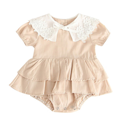 

2019 Summer Newborn Baby Girl Clothes Casual Bodysuit Kid Lace Floral Holiday Outfit Sunsuit 3M-3Y Cotton Jumpsuit