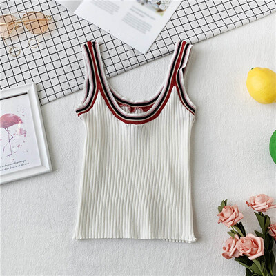 

Women Fahsion Concise All-match Slim Fit Color-blocked Casual Sport Camisole