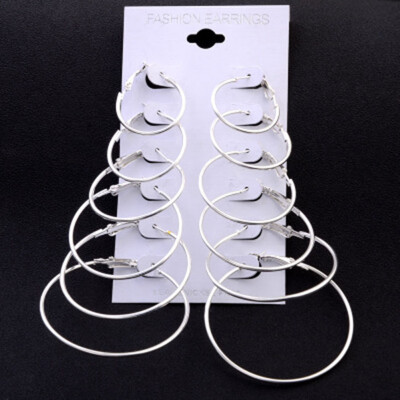 

Punk Style Plated Alloy Circle Earrings Set Trendy Unique Earrings Women Jewelry Accessories