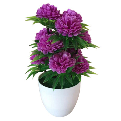 

1Pc Artificial Chrysanthemum Bonsai Potted Plant Landscape Home Floral Decor